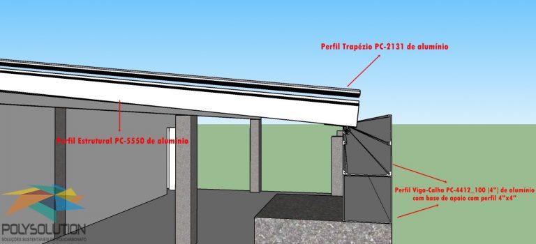 Cobertura De Policarbonato Ou Vidro Com Perfis De Aluminio Estruturais Auto Portantes Polysolution 5892