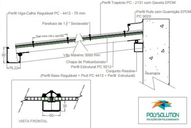 Soluções De Cobertura De Policarbonato E Vidro Com Os Perfis De Aluminio Polysolution Polysolution 0552